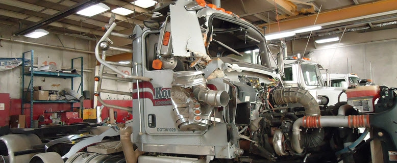 Truck is being repaired