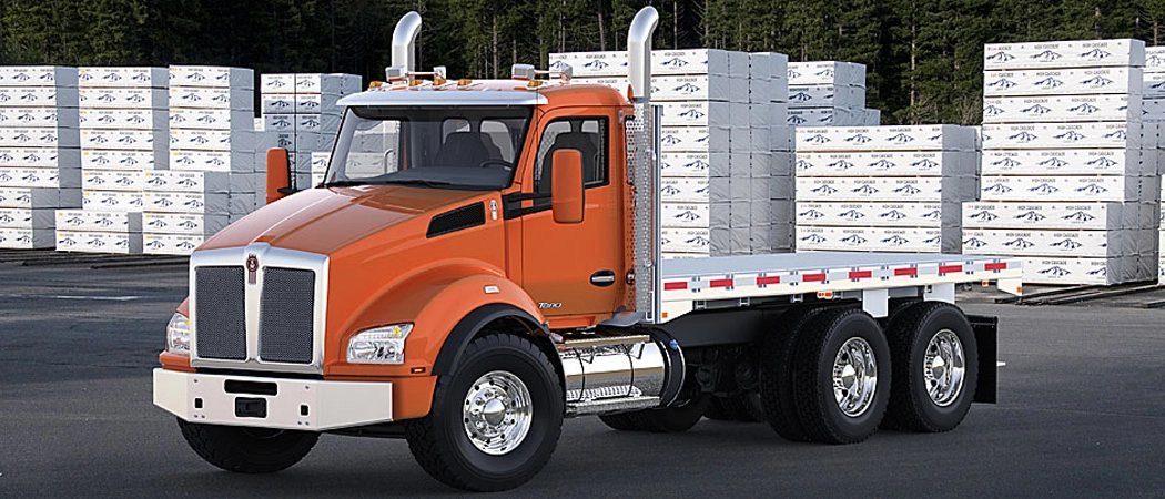 orange kenworth t880 truck